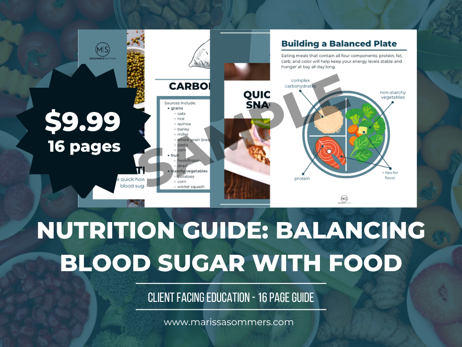 Page previews from Balancing Blood Sugar with Food Nutrition Guide.