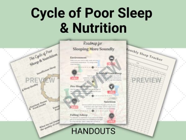 page preview of cycle of poor sleep and nutrition handout