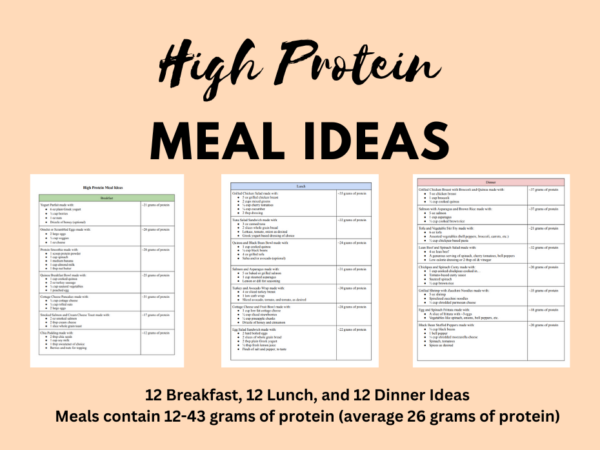 Content preview for High Protein Meal Ideas.