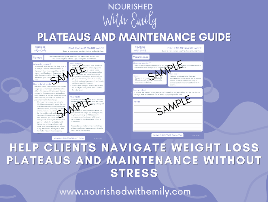 Page previews of Plateaus and Maintenance Guide for Weight Loss