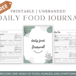 page previews of daily food journal