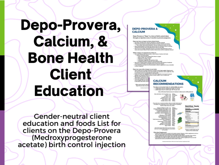 DepoProvera, Calcium, and Bone Health Gender Neutral Client