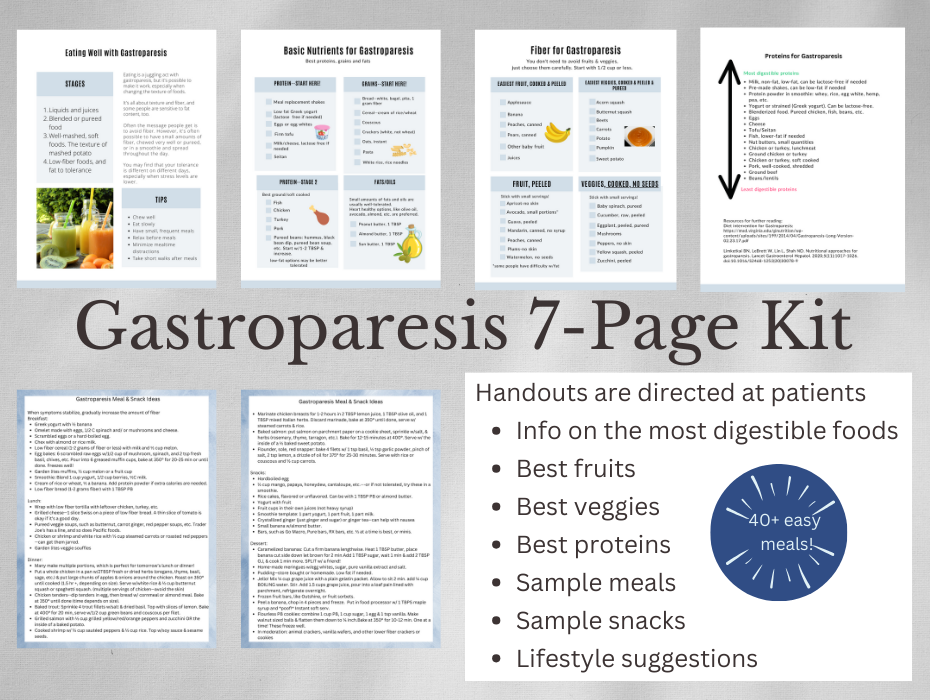Gastroparesis handout kitinfo, meals, snacks, lifestyle suggestions