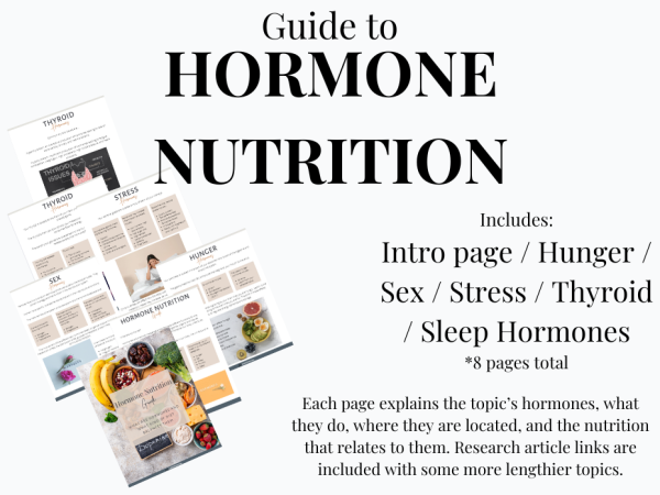 Page previews of Hormone and Thyroid nutrition handout set.