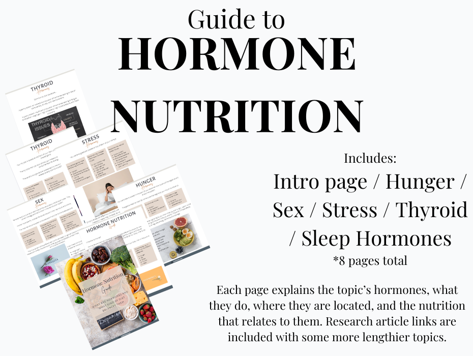 Page previews of Hormone and Thyroid nutrition handout set.
