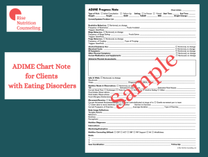 ADIME Chart Note for Clients with Eating Disorders and Disordered ...