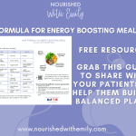 Page preview for Energy Boosting Meals handout.
