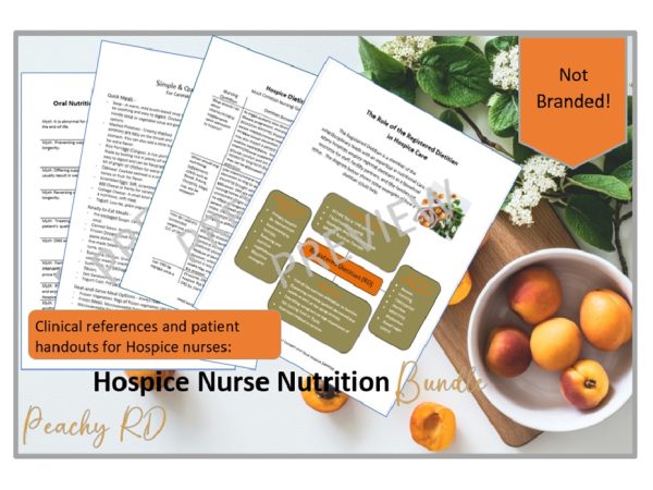 Page previews of Hospice Nutrition education bundle.