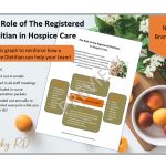 Page previews of the role of RD in Hospice care information sheet.