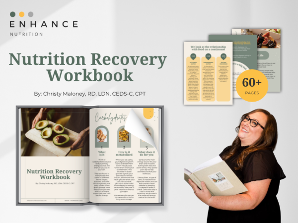 Page previews of Nutrition Recovery Workbook.