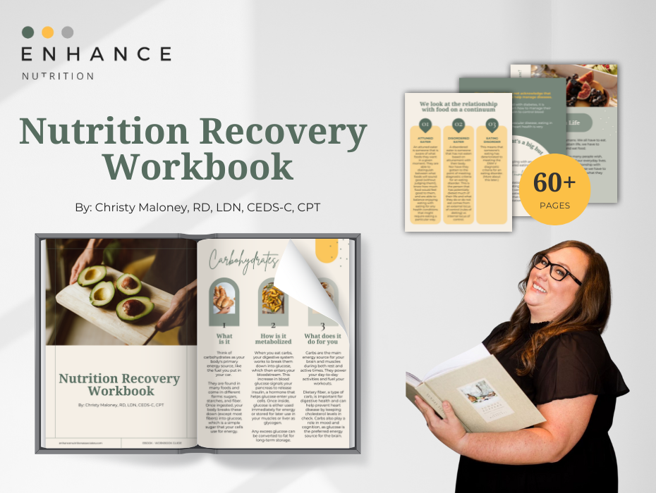 Page previews of Nutrition Recovery Workbook.