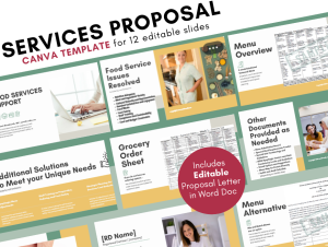 sample pages from food services slide deck