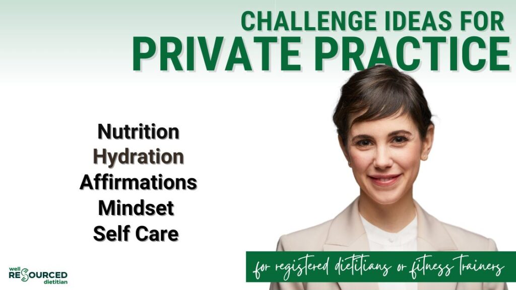 Challenge ideas for private practice or group coaching clients.
