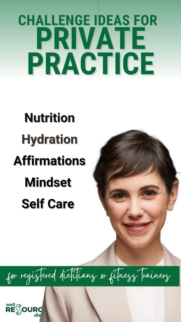 Challenge ideas for private practice or group coaching clients.