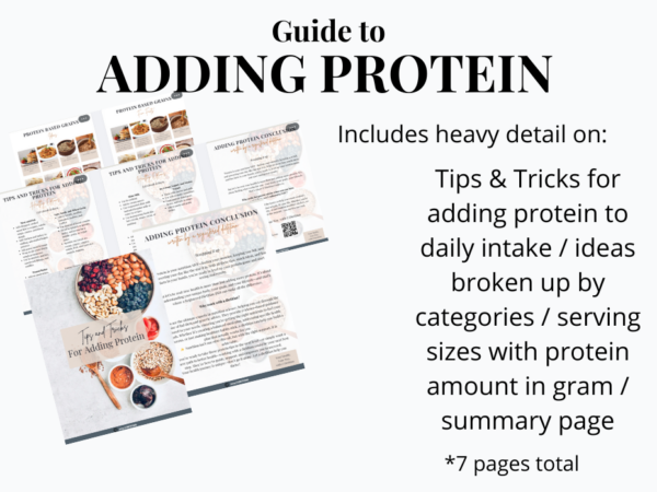 Page previews of Guide to Adding Protein handout.