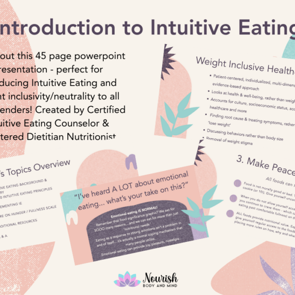 Introduction to Intuitive Eating Presentation - Well Resourced Dietitian