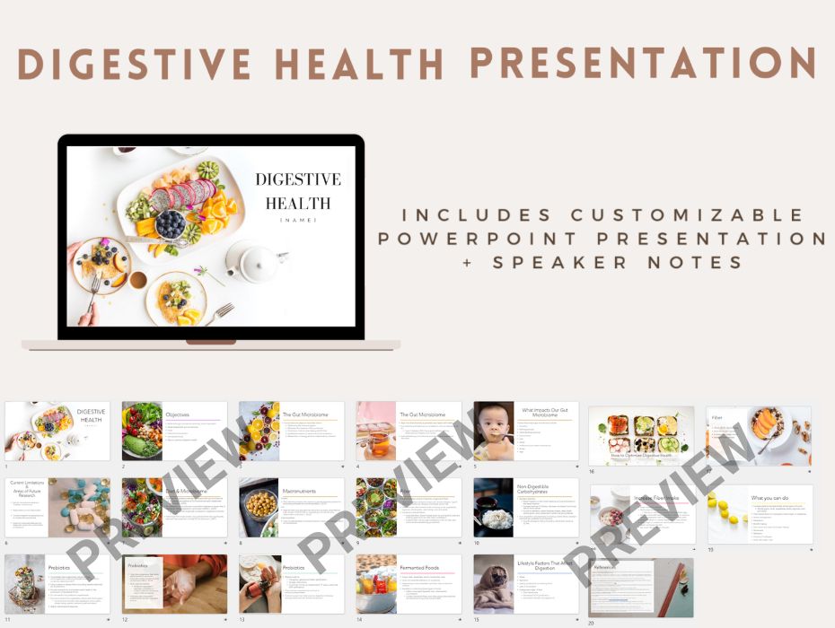 Content previews of Digestive Health presentation.