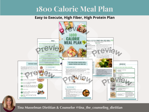Content preview of 1800 Calorie Meal Plan.