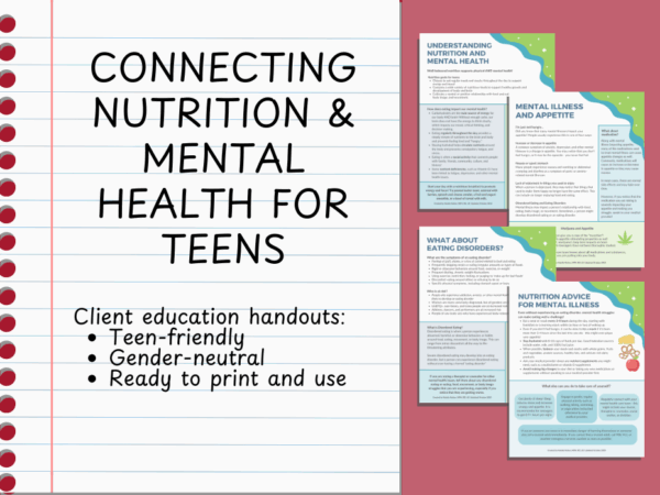Page preview of Mental Health and Nutrition for Teens.