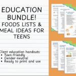 Content preview for Food Lists and Meal Ideas bundle for Teens.