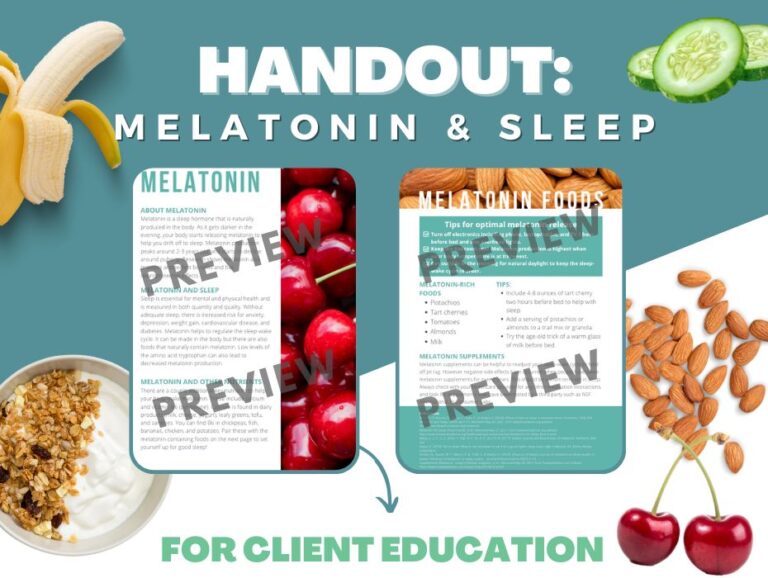 Melatonin Script Melatonin for Sleep: Client Handout - Well Resourced Dietitian