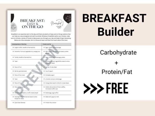 Page preview of breakfast builder