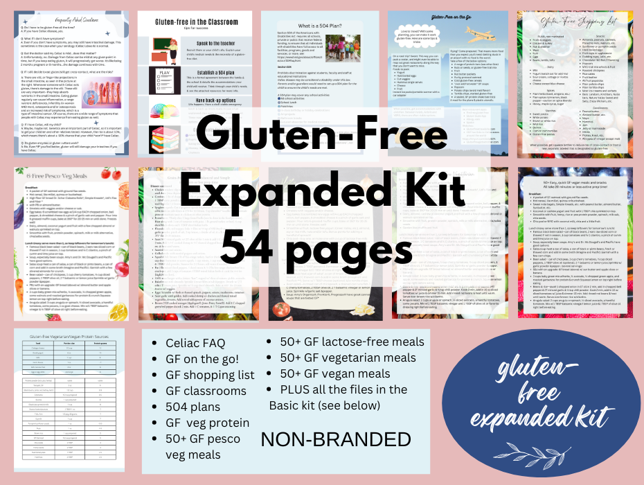 Gluten-free Handout Kit-Expanded version-Resources for your clients with Celiac disease, gluten sensitivity & food intolerances - Well Resourced Dietitian for Free Printable Gluten Free Food List