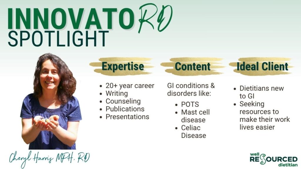 Well Resourced vendor Cheryl Harris smiles while holding her hands clasped in front of her. The words "expertise", "content" are shown as overlay.
