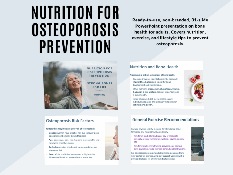 Nutrition for Osteoporosis Prevention Presentation - Well Resourced ...