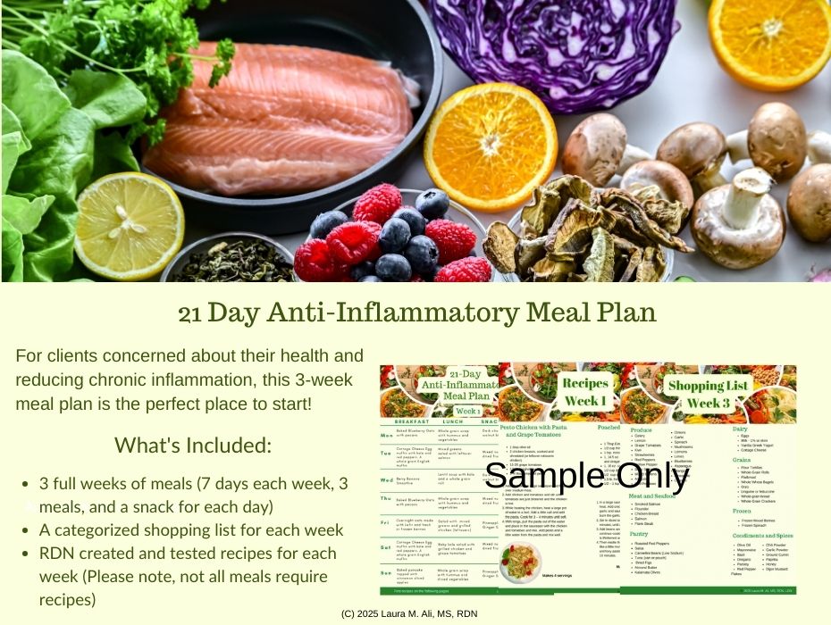 3 Week Anti-inflammatory Diet meal plan with sample images of what is included