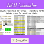 Examples of NICU Calculator spreadsheet included
