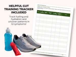 A tracking log for gut health issues in runners in mockup form.