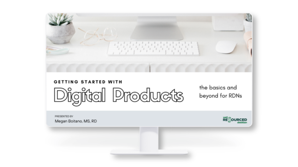 content preview of slide from webinar titled getting started with digital products.