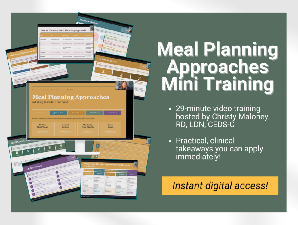 Eating disorder meal planning