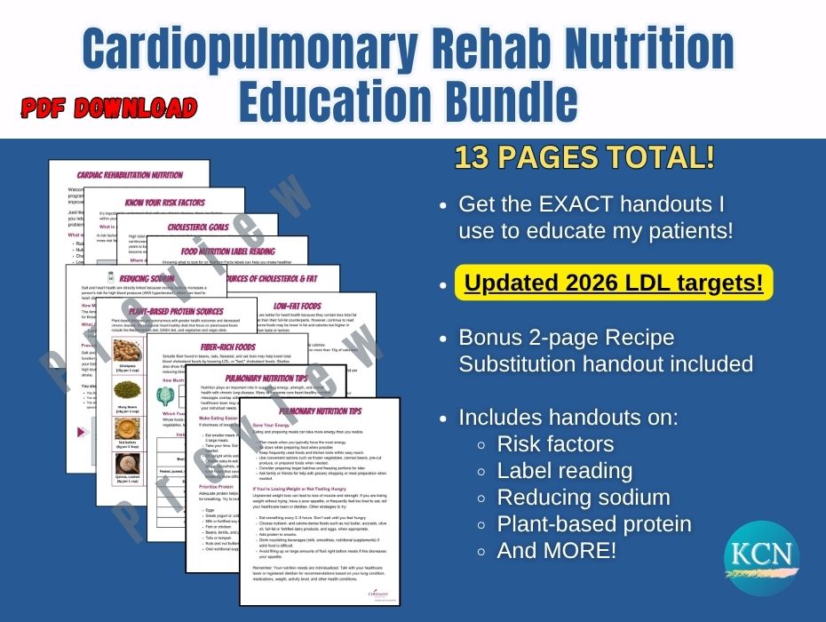 Cardiopulmonary rehab nutrition education PDF