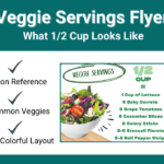 Free visual guide showing 1/2 cup vegetable serving sizes for common veggies.